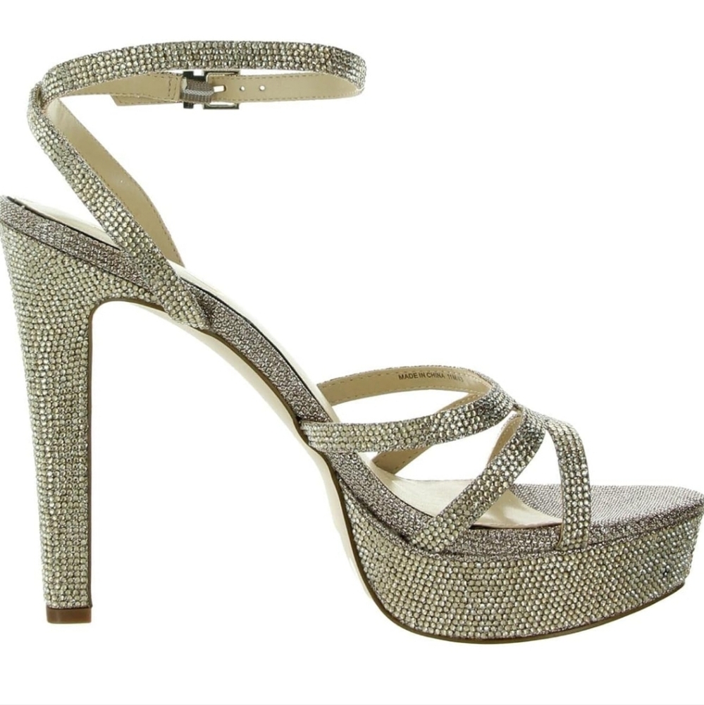 Jessica Simpson Women's Balinah Platform Heeled Sandal sz 10 GOLD - Picture 3 of 4